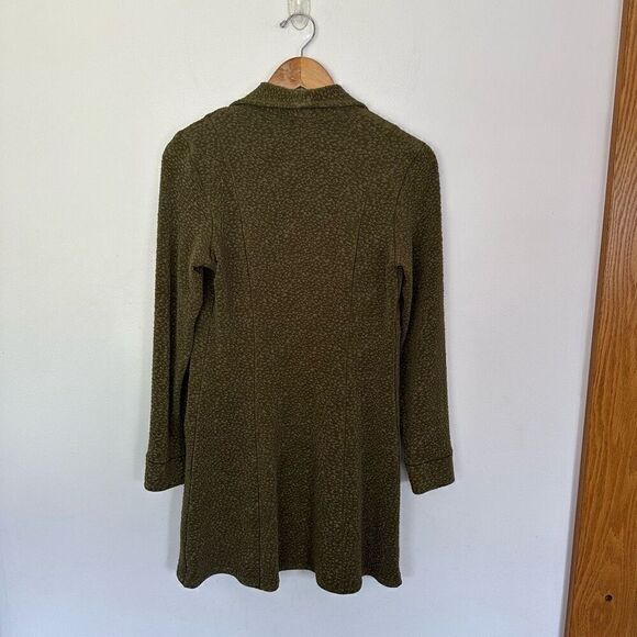 Eva Varro Women’s Barcelona Semi Fitted Pebble Olive Green Drape Collar Zipper D - Picture 3 of 9